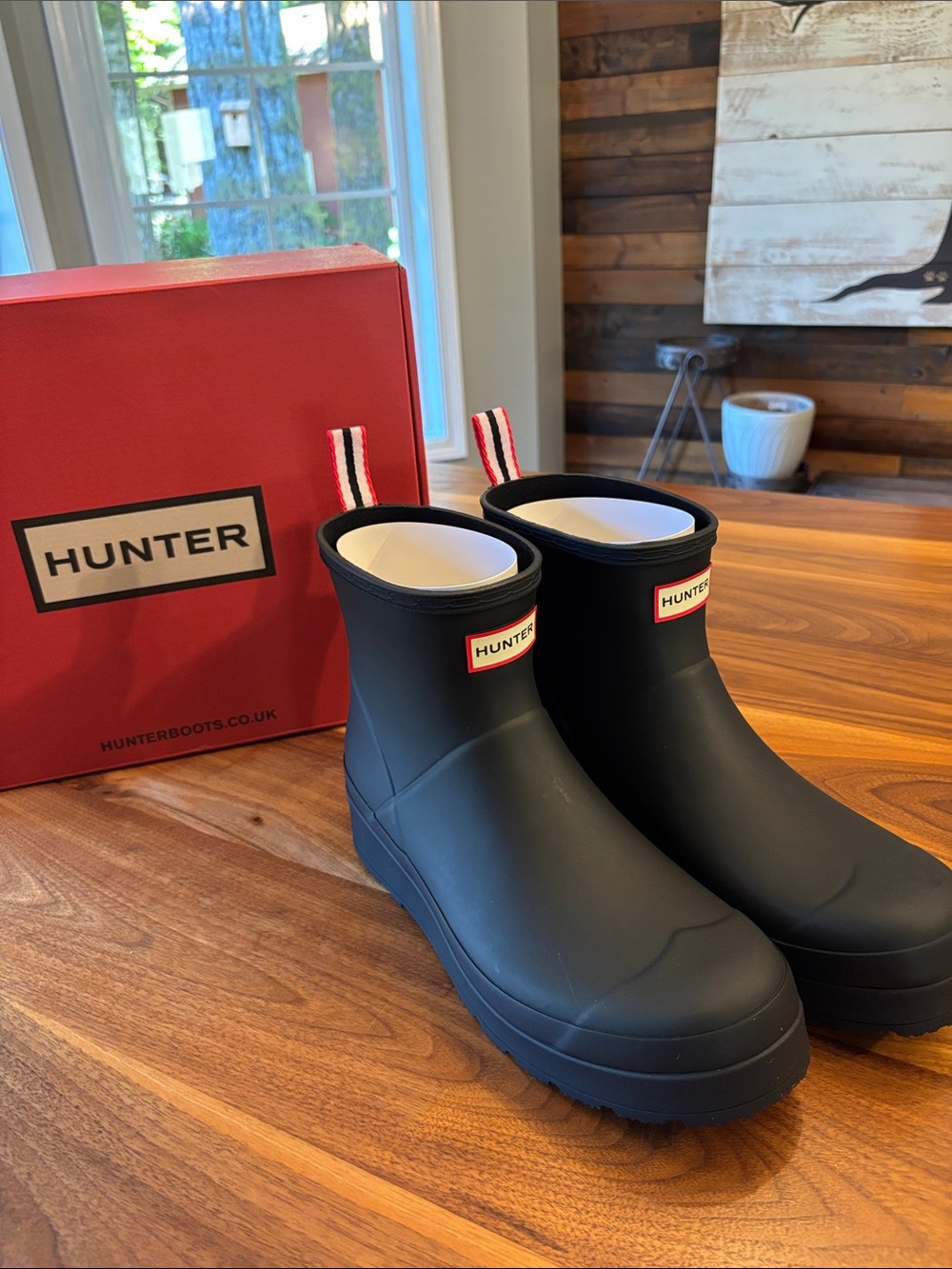 NEW Hunter Women’s Original Short Black  Play Wedge Rain Boot Size 11